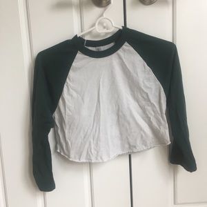 Green baseball tee crop